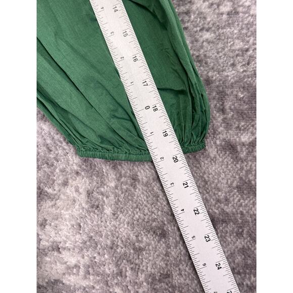 The Great Dress 1 / US Small Womens Green Gauze Puff Sleeve Midi - Picture 5 of 9